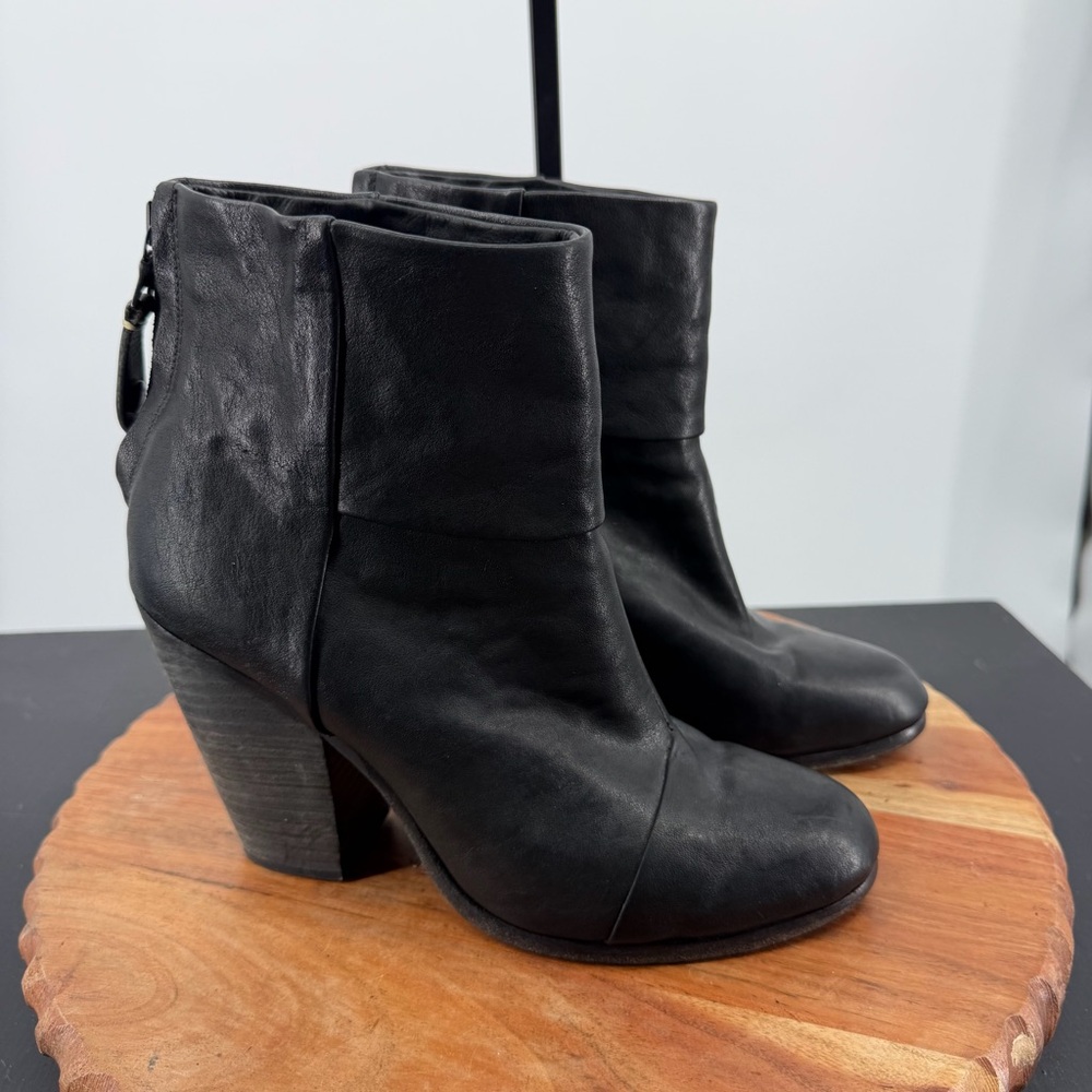 Rag & Bone Newbury Boot‎ women sz 38 US 7 black leather ankle boots